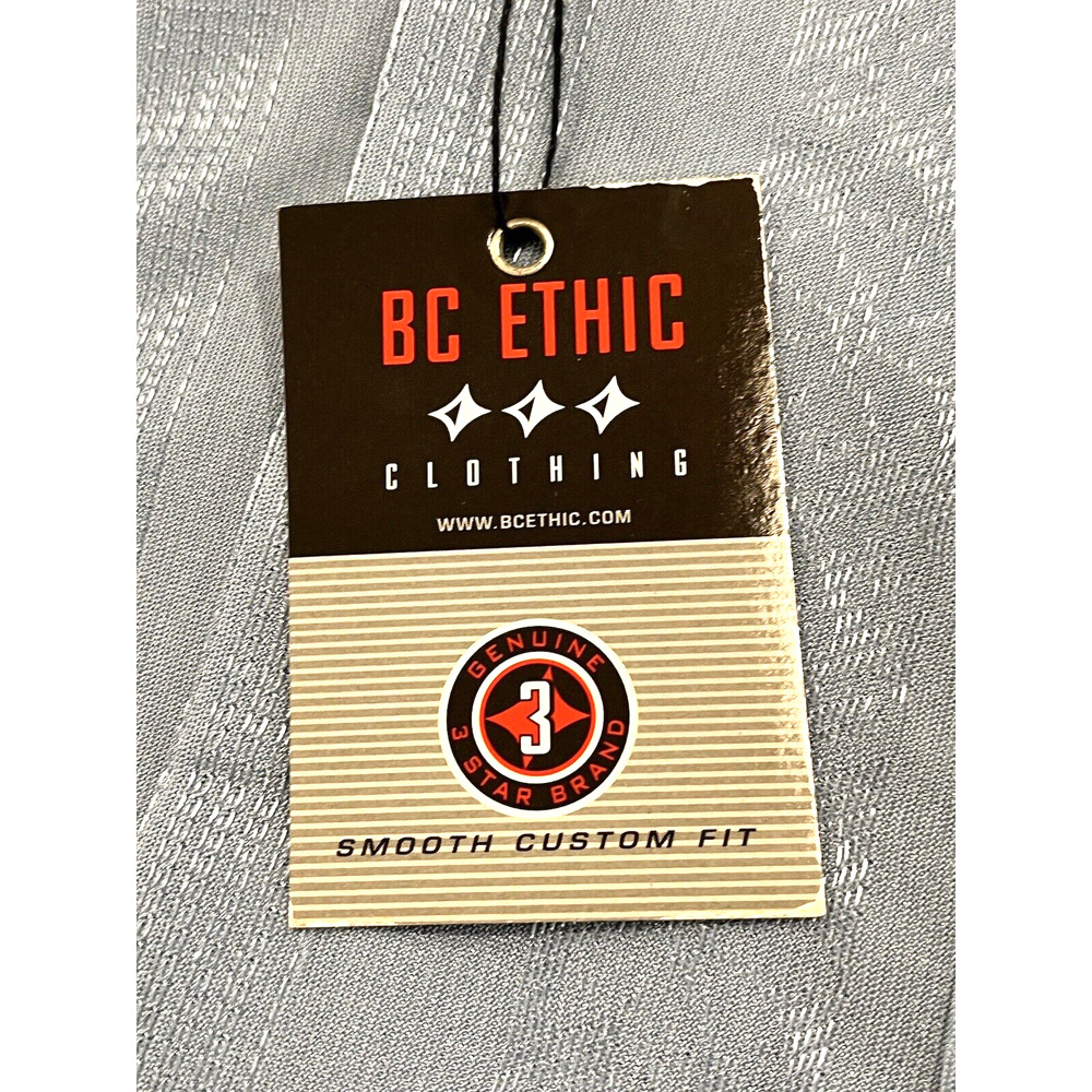 BC ETHIC Lounge Short Sleeve Shirt Mens SZ L NEW Shimmery Blue Button Up - Picture 7 of 11